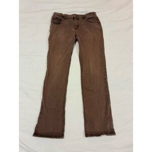 JAG Jeans Women's Size 16 Straight Leg Stretch Denim Brownish Red Maroon Pants‎